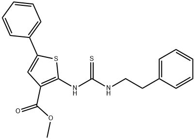 methyl 2-(3-phenethylthioureido)-5-phenylthiophene-3-carboxylate Structure