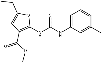 methyl 5-ethyl-2-(3-(m-tolyl)thioureido)thiophene-3-carboxylate Structure