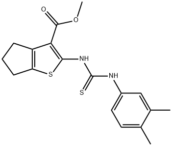 methyl 2-(3-(3,4-dimethylphenyl)thioureido)-5,6-dihydro-4H-cyclopenta[b]thiophene-3-carboxylate Structure