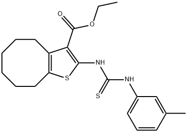 ethyl 2-(3-(m-tolyl)thioureido)-4,5,6,7,8,9-hexahydrocycloocta[b]thiophene-3-carboxylate Structure