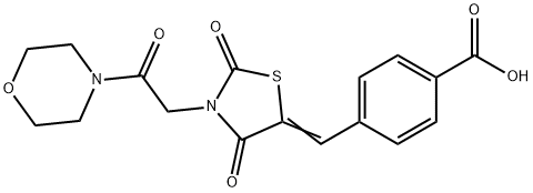 4-[(Z)-{3-[2-(morpholin-4-yl)-2-oxoethyl]-2,4-dioxo-1,3-thiazolidin-5-ylidene}methyl]benzoic acid Structure