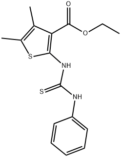 4,5-DIMETHYL-2-(3-PHENYL-THIOUREIDO)-THIOPHENE-3-CARBOXYLIC ACID ETHYL ESTER 化学構造式