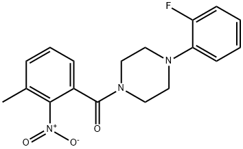 [4-(2-fluorophenyl)piperazin-1-yl](3-methyl-2-nitrophenyl)methanone Struktur