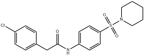 2-(4-chlorophenyl)-N-[4-(piperidin-1-ylsulfonyl)phenyl]acetamide 结构式