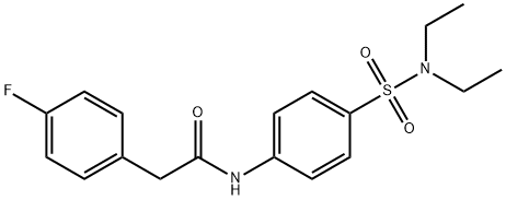 N-[4-(diethylsulfamoyl)phenyl]-2-(4-fluorophenyl)acetamide 化学構造式
