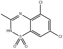 5,7-Dichloro-3-Methyl-2H-1,2,4-Benzothiadiazine-1,1-Dioxide 化学構造式