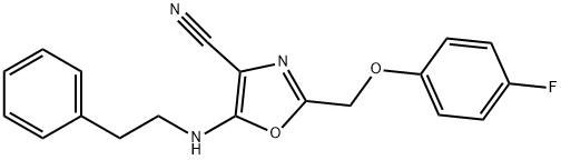 2-[(4-fluorophenoxy)methyl]-5-[(2-phenylethyl)amino]-1,3-oxazole-4-carbonitrile Structure