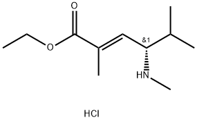 2-Hexenoic acid, 2,5-dimethyl-4-(methylamino)-, ethyl ester, hydrochloride, (2E,4S)- 化学構造式