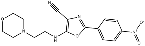 5-{[2-(morpholin-4-yl)ethyl]amino}-2-(4-nitrophenyl)-1,3-oxazole-4-carbonitrile 化学構造式