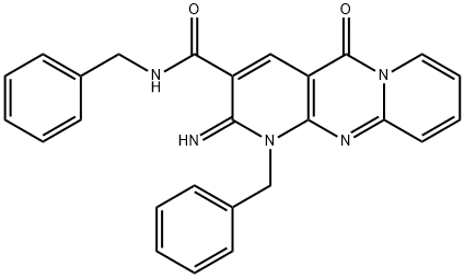 N,1-dibenzyl-2-imino-5-oxo-1,5-dihydro-2H-dipyrido[1,2-a:2',3'-d]pyrimidine-3-carboxamide Structure
