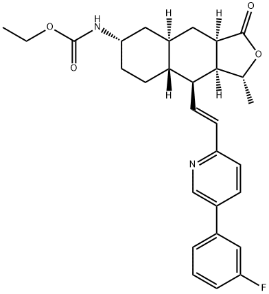 ethyl ((1R,3aR,4aR,6S,8aR,9S,9aS)-9-((E)-2-(5-(3-fluorophenyl)pyridin-2-yl)vinyl)-1-methyl-3-oxododecahydronaphtho[2,3-c]furan-6-yl)carbamate|沃拉帕沙杂质G