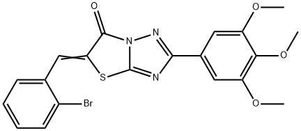 (5Z)-5-(2-bromobenzylidene)-2-(3,4,5-trimethoxyphenyl)[1,3]thiazolo[3,2-b][1,2,4]triazol-6(5H)-one 化学構造式