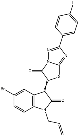 618854-73-2 (3Z)-5-bromo-3-[2-(4-fluorophenyl)-6-oxo[1,3]thiazolo[3,2-b][1,2,4]triazol-5(6H)-ylidene]-1-(prop-2-en-1-yl)-1,3-dihydro-2H-indol-2-one