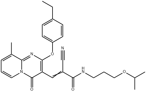 (2E)-2-cyano-3-[2-(4-ethylphenoxy)-9-methyl-4-oxo-4H-pyrido[1,2-a]pyrimidin-3-yl]-N-[3-(propan-2-yloxy)propyl]prop-2-enamide|