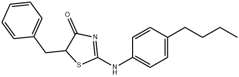 (2E)-5-benzyl-2-[(4-butylphenyl)imino]-1,3-thiazolidin-4-one|