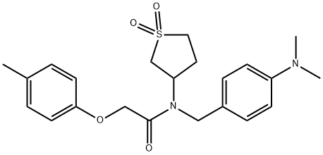 N-[4-(dimethylamino)benzyl]-N-(1,1-dioxidotetrahydrothiophen-3-yl)-2-(4-methylphenoxy)acetamide|