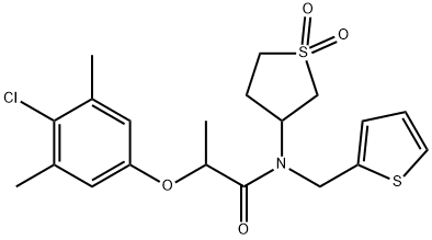 2-(4-chloro-3,5-dimethylphenoxy)-N-(1,1-dioxidotetrahydrothiophen-3-yl)-N-(thiophen-2-ylmethyl)propanamide|