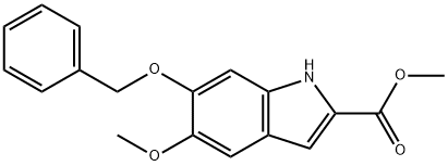 甲基 6-(苄氧基)-5-甲氧基-1H-吲哚-2-甲酸基酯, 622862-42-4, 结构式