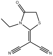 2-(3-Ethyl-4-oxo-thiazolidin-2-ylidene)-malononitrile 化学構造式