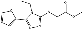 methyl 2-((4-ethyl-5-(furan-2-yl)-4H-1,2,4-triazol-3-yl)thio)acetate Structure