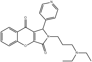 2-[3-(diethylamino)propyl]-1-(4-pyridinyl)-1,2-dihydrochromeno[2,3-c]pyrrole-3,9-dione 化学構造式