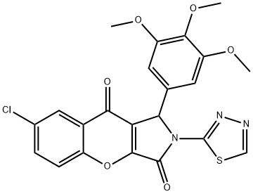 7-chloro-2-(1,3,4-thiadiazol-2-yl)-1-(3,4,5-trimethoxyphenyl)-1,2-dihydrochromeno[2,3-c]pyrrole-3,9-dione Structure