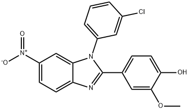 4-(1-(3-chlorophenyl)-6-nitro-1H-benzo[d]imidazol-2-yl)-2-methoxyphenol Structure