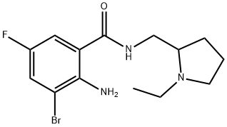2-Amino-3-bromo-N-((1-ethylpyrrolidin-2-yl)methyl)-5-fluorobenzamide,63497-94-9,结构式
