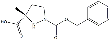 1,3-Pyrazolidinedicarboxylic acid, 3-methyl 1-(phenylmethyl) ester, (3S)- 化学構造式