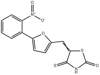 5-[5-(2-Nitro-phenyl)-furan-2-ylmethylene]-4-thioxo-thiazolidin-2-one 结构式