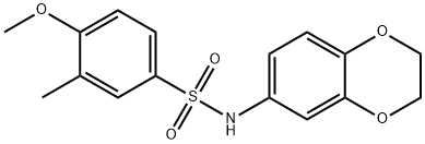 N-(2,3-dihydro-1,4-benzodioxin-6-yl)-4-methoxy-3-methylbenzenesulfonamide 结构式