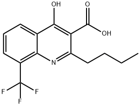 2-Butyl-4-hydroxy-8-(trifluoromethyl)quinoline-3-carboxylic acid Structure