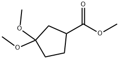 3,3-二甲氧基环戊酸甲酯,64646-07-7,结构式