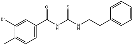 3-bromo-4-methyl-N-[(2-phenylethyl)carbamothioyl]benzamide,649719-04-0,结构式