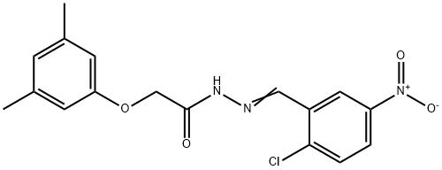 N'-(2-chloro-5-nitrobenzylidene)-2-(3,5-dimethylphenoxy)acetohydrazide 化学構造式