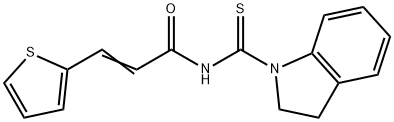 (2E)-N-(2,3-dihydro-1H-indol-1-ylcarbonothioyl)-3-(thiophen-2-yl)prop-2-enamide 结构式