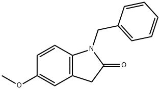 1-benzyl-5-methoxy-2,3-dihydro-1H-indol-2-one 结构式
