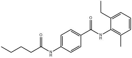 N-(2-ethyl-6-methylphenyl)-4-(pentanoylamino)benzamide 化学構造式