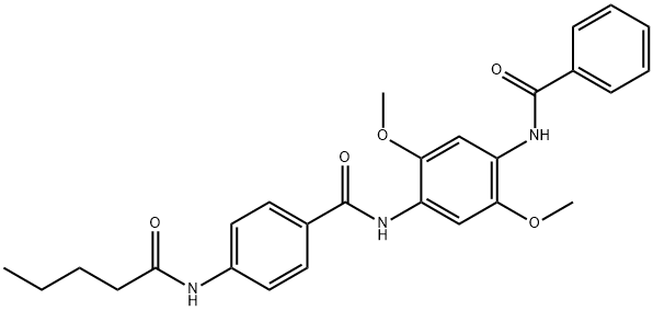 N-{2,5-dimethoxy-4-[(phenylcarbonyl)amino]phenyl}-4-(pentanoylamino)benzamide,663185-47-5,结构式