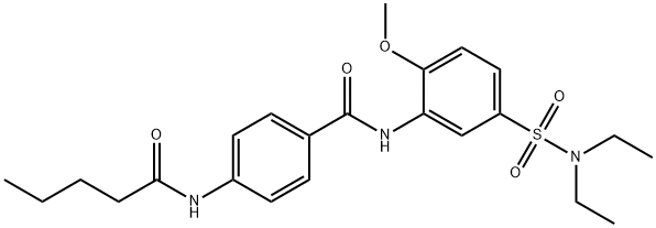 N-[5-(diethylsulfamoyl)-2-methoxyphenyl]-4-(pentanoylamino)benzamide 化学構造式