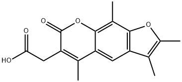 2-(2,3,5,9-四甲基-7-氧代-7H-呋喃[3,2-G]色烯-6-基)乙酸 结构式