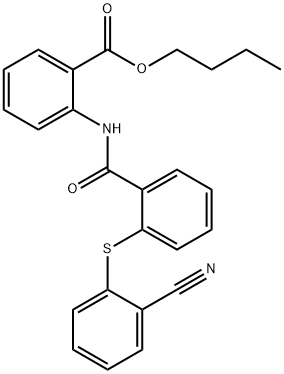 butyl 2-(2-((2-cyanophenyl)thio)benzamido)benzoate 结构式