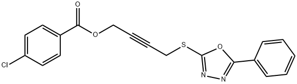 4-[(5-phenyl-1,3,4-oxadiazol-2-yl)sulfanyl]-2-butynyl 4-chlorobenzoate,669715-97-3,结构式