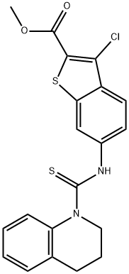 methyl 3-chloro-6-(1,2,3,4-tetrahydroquinoline-1-carbothioamido)benzo[b]thiophene-2-carboxylate Struktur