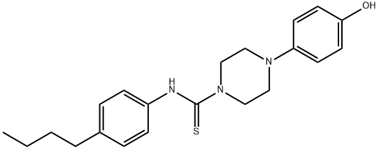 N-(4-butylphenyl)-4-(4-hydroxyphenyl)piperazine-1-carbothioamide 化学構造式