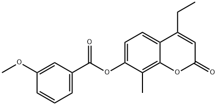 4-ethyl-8-methyl-2-oxo-2H-chromen-7-yl 3-methoxybenzoate Structure