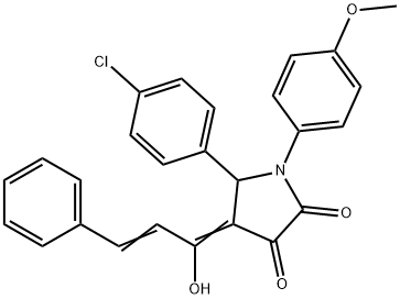 (Z)-5-(4-chlorophenyl)-4-((E)-1-hydroxy-3-phenylallylidene)-1-(4-methoxyphenyl)pyrrolidine-2,3-dione Structure