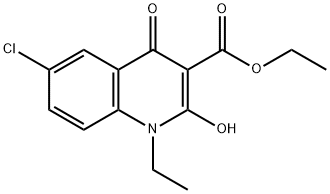 ethyl 6-chloro-1-ethyl-2-hydroxy-4-oxo-1,4-dihydroquinoline-3-carboxylate Struktur