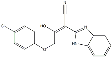 (Z)-2-(1H-benzo[d]imidazol-2-yl)-4-(4-chlorophenoxy)-3-hydroxybut-2-enenitrile Structure