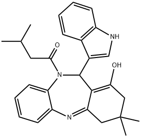 671770-67-5 1-(1-hydroxy-11-(1H-indol-3-yl)-3,3-dimethyl-3,4-dihydro-2H-dibenzo[b,e][1,4]diazepin-10(11H)-yl)-3-methylbutan-1-one